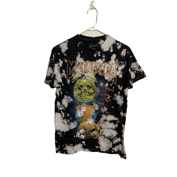 Metallica Sz Med Life is Pain Bravado Death Is Pain Graphic Tee Black Acid Wash - Picture 1 of 8